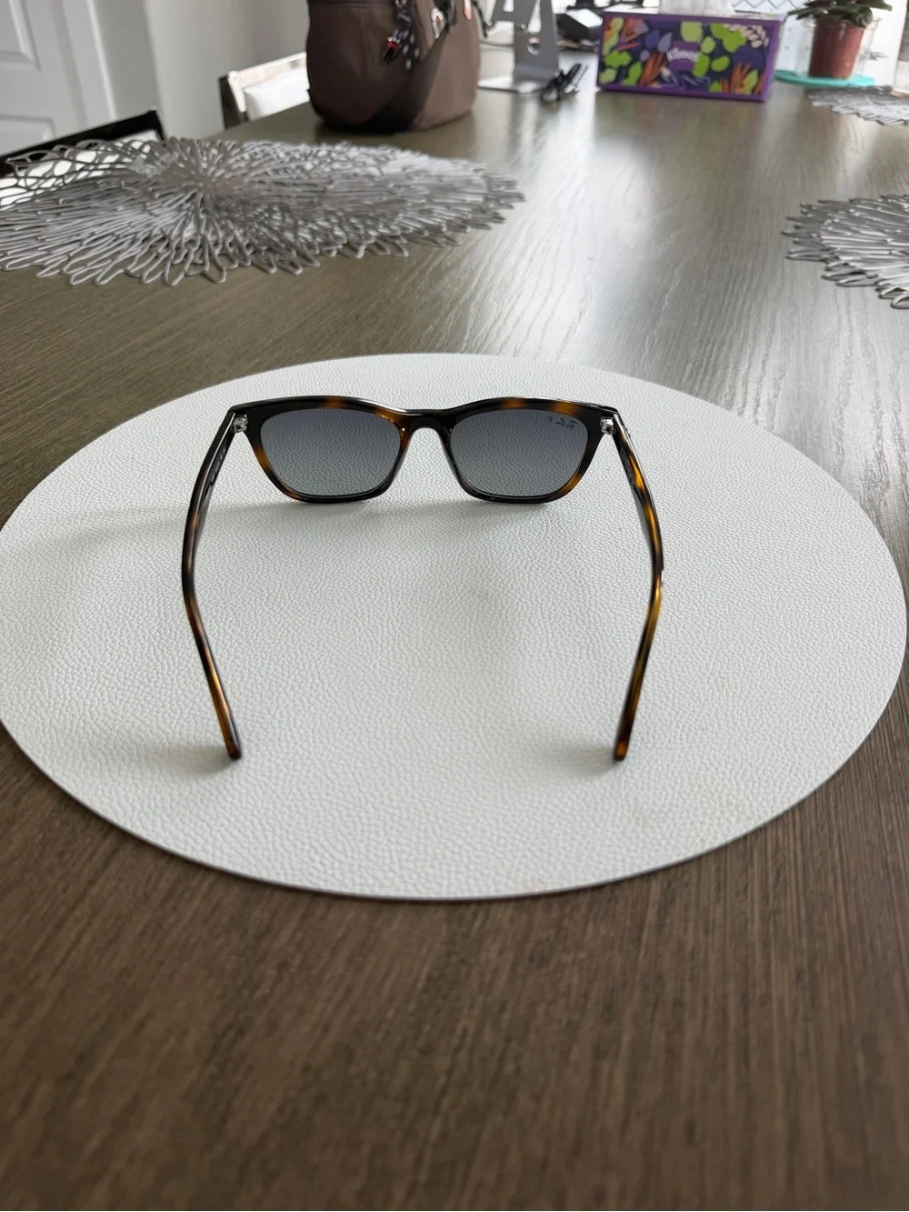 Ray-Ban Tortoiseshell and Black Wayfarer Glasses with Brown Case